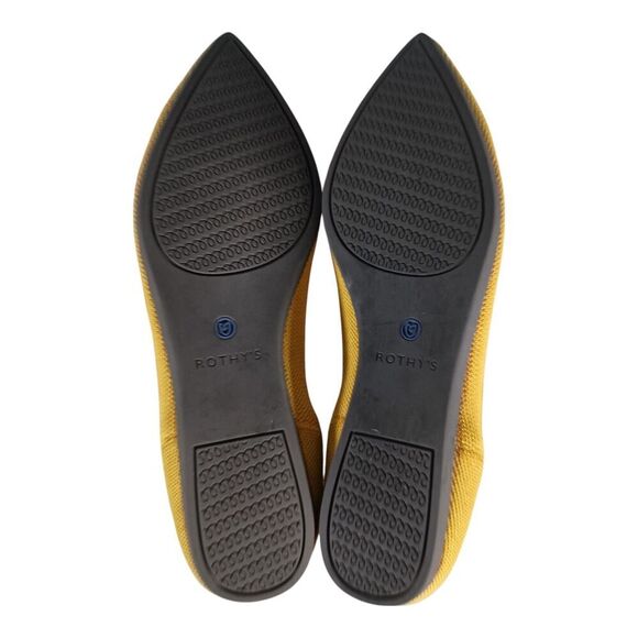 Rothys Pointed Toe Flats - Stylish Women's Ballet Shoes 8.5 Yellow Knit - Picture 9 of 11